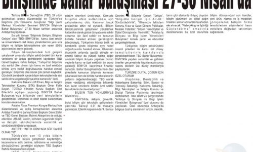 Bilişimde Bahar Buluşması 27-30 Nisan’da – Antalya Ekonomi Gazetesi