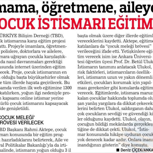 İmama, Öğretmene, Aileye Çocuk İstismarı Eğitimi – HABER TÜRK