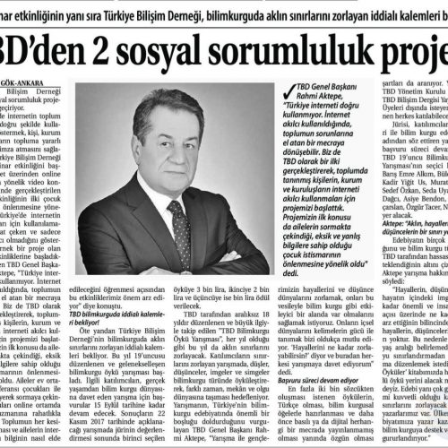 TBD’den 2 Sosyal Sorumluluk Projesi – TİCARET GAZETESİ (İZMİR)