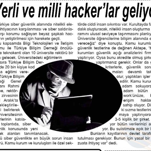 Yerli ve Milli Hacker’lar Geliyor – Doğruyol Gazetesi