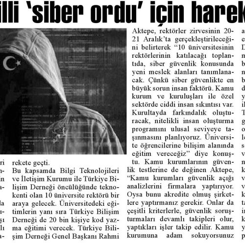 Yerli ve Milli ‘Siber Ordu’ İçin Harekete Geçildi – NİĞDE HABER GAZETESİ