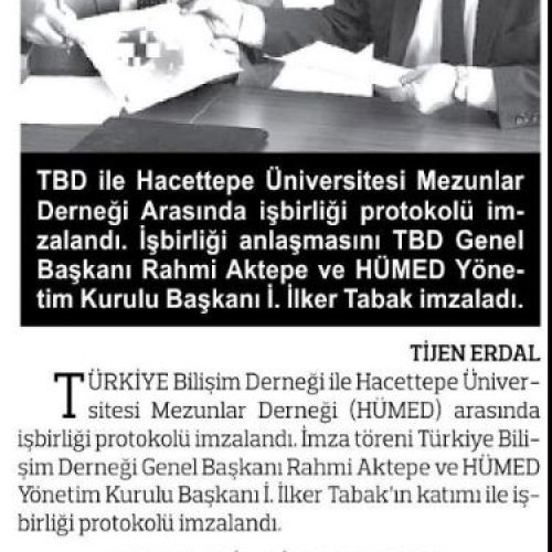 Hacettepe Mezunları Bilişim İçin TBD ile İşbirliğine Gitti – ANADOLU