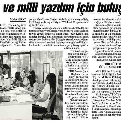 Özgür ve Milli Yazılım İçin Buluştular – BAŞKENT EKONOMİ