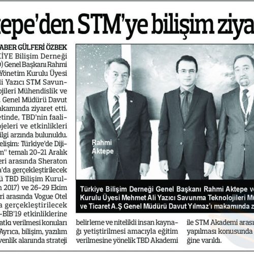 Aktepe’den STM’ye Bilişim Ziyareti – ANADOLU GAZETESİ