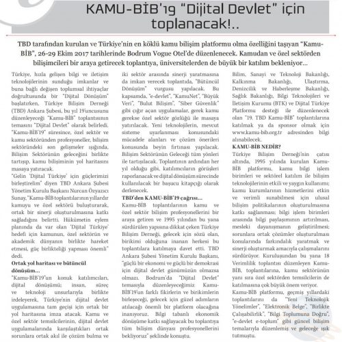 KAMU-BİB’19 “Dijital Devlet” için Toplanacak!.. – IT NETWORK