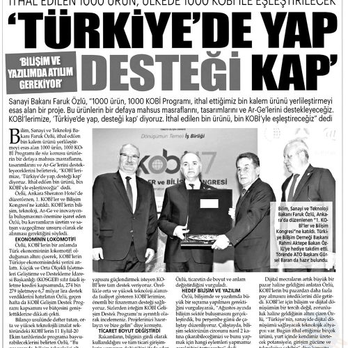 ‘Türkiye’de Yap Desteği Kap’ – YENİ AKİT