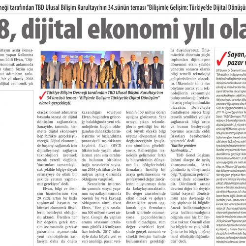 “2018, Dijital Ekonomi Yılı Olacak” – TİCARET GAZETESİ