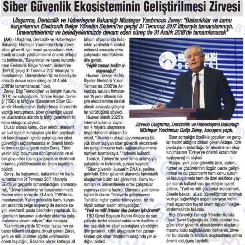 Siber Güvenlik Ekosisteminin Geliştirilmesi Zirvesi – SON SAAT