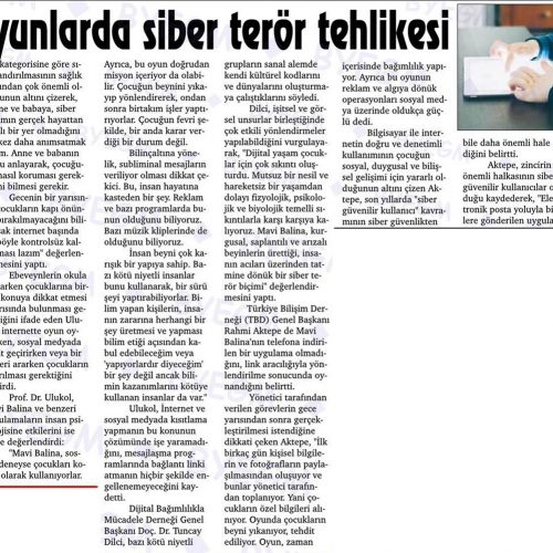 Dijital Oyunlarda Siber Terör Tehlikesi – KIRŞEHİR ÇİĞDEM