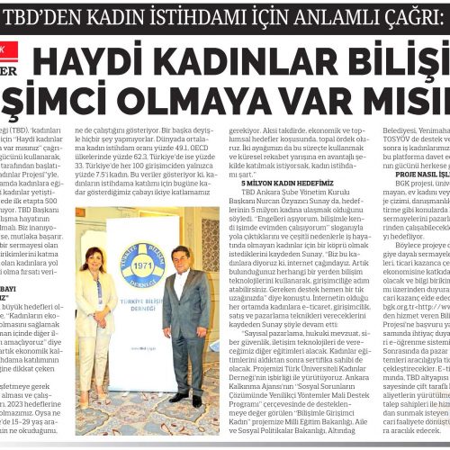 Haydi Kadınlar Bilişimle Girişimci Olmaya Var Mısınız? – ANKARA SONSÖZ