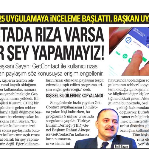 Ortada Rıza Varsa Bir Şey Yapamayız – AKŞAM GAZETESİ