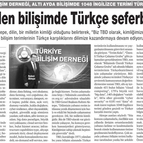 TBD’den Bilişimde Türkçe Seferberliği – HÜRSES GAZETESİ