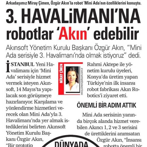 3. Havalimanı’na Robotlar ‘Akın’ Edebilir – AKŞAM GAZETESİ