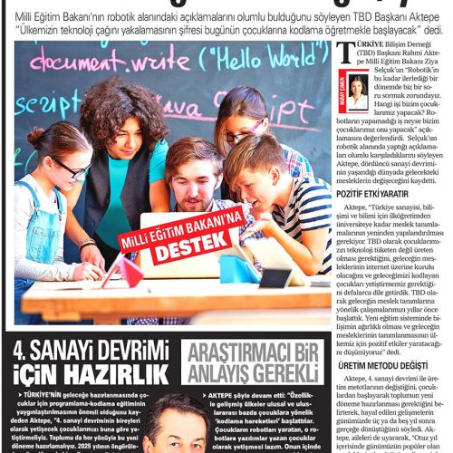 4. Sanayi Devrimi için Hazırlık – AKŞAM GAZETESİ