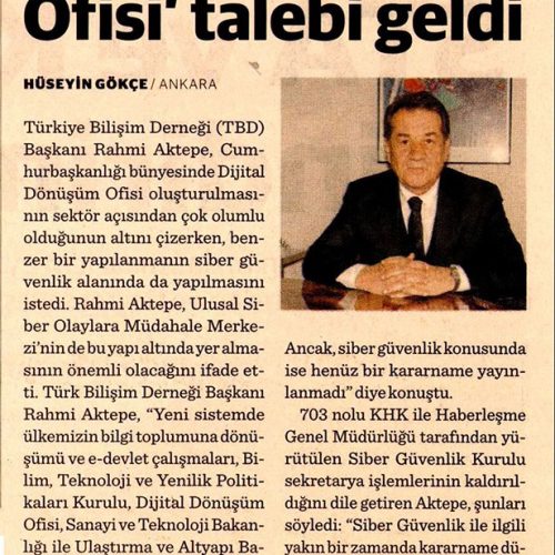 Bilişimcilerden ‘Siber Güvenlik Ofisi’ Talebi Geldi – DÜNYA GAZETESİ