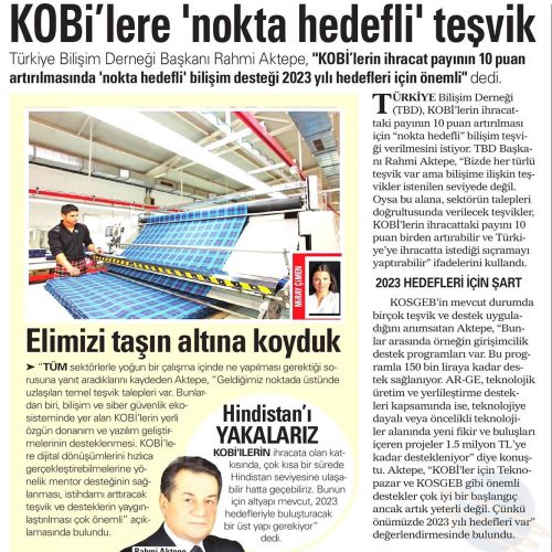 KOBİ’lere ‘Nokta Hedefli’ Teşvik – AKŞAM GAZETESİ