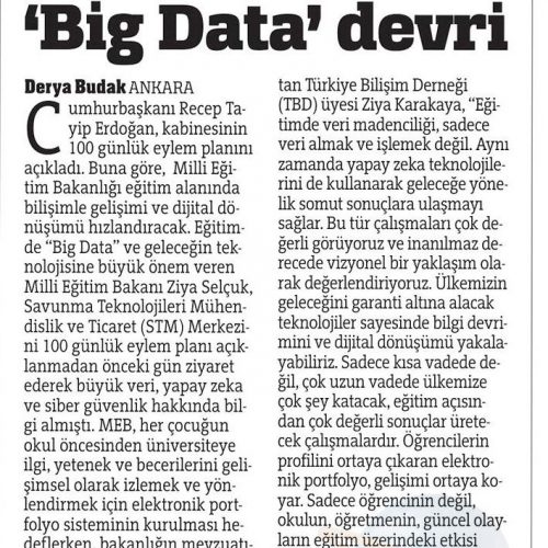 Milli Eğitim’de ‘Big Data’ Devri – TÜRKİYE GAZETESİ