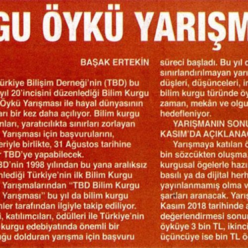 TBD Bilim Kurgu Öykü Yarışması 20 Yaşında – SON AN GAZETESİ