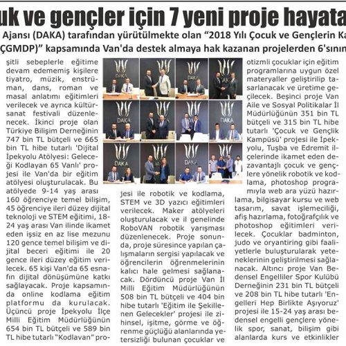 Van’da Çocuk ve Gençler için 7 Yeni Proje Hayata Geçiriliyor – MUŞ EKSPRES GAZETESİ