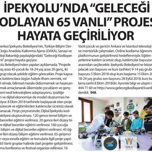 İpekyolu’nda “Geleceği Kodlayan 65 Vanlı” Projesi Hayata Geçiyor – OLAY GAZETESİ