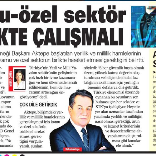 Kamu-Özel Sektör Birlikte Çalışmalı – AKŞAM GAZETESİ