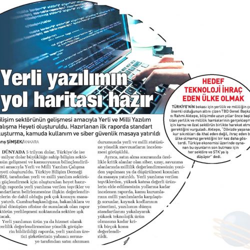 Yerli Yazılımın Yol Haritası Hazır – SABAH GAZETESİ