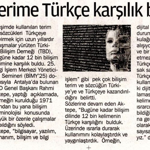 12 Bin Terime Türkçe Karşılık Bulundu – KARTAL GAZETESİ