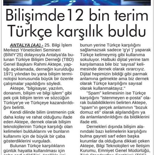 Bilişimde 12 Bin Terim Türkçe Karşılık Buldu – ANKARA 24 SAAT