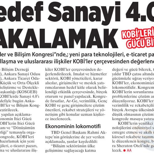 Hedef Sanayi 4.0’ı Yakalamak – MİLLİYET ANKARA