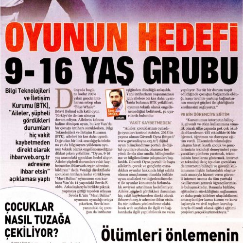 Oyunun Hedefi 9-16 Yaş Grubu – SABAH GAZETESİ