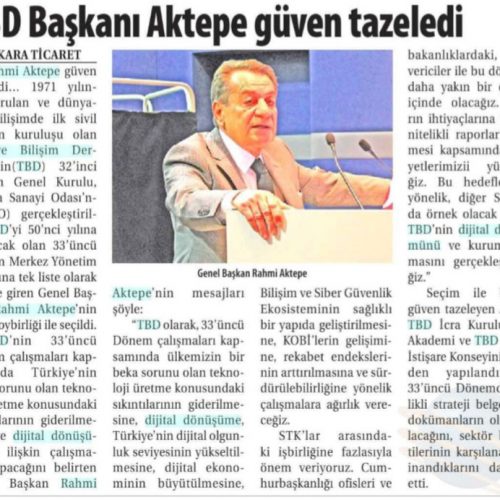 TBD Başkanı AKTEPE Güven Tazeledi – TİCARET GAZETESİ İZMİR