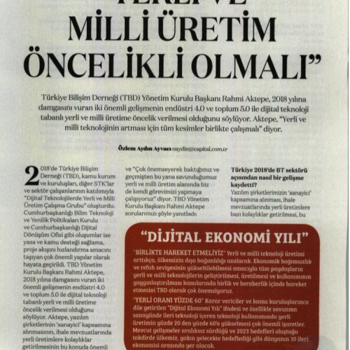 Yerli ve Milli Üretim Öncelikli Olmalı – CAPİTAL