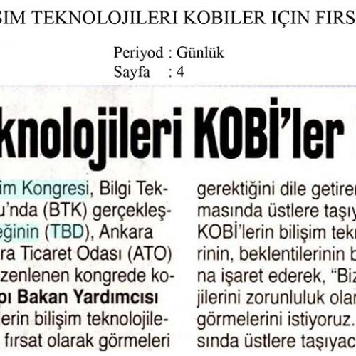 Bilişim Teknolojileri KOBİ’ler için Fırsat – YENİ AKİT