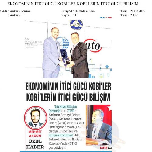 Ekonominin İtici Gücü Kobi’ler, Kobi’lerin İtici Gücü Bilişim – ANKARA SONSÖZ GAZETESİ