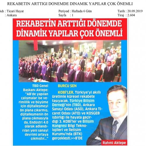 Rekabetin Arttığı Dönemde Dinamik Yapılar Çok Önemli – TİCARİ HAYAT