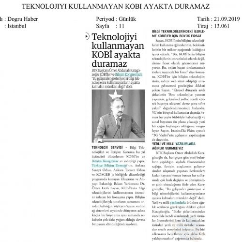 Teknolojiyi Kullanmayan KOBİ Ayakta Duramaz – DOĞRU HABER