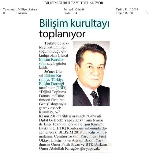 Bilişim Kurultayı Toplanıyor – MİLLİYET ANKARA