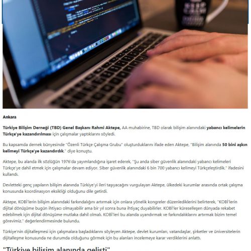 Bilişimde ‘Türkçe’ Dönüşümü – ANADOLU AJANSI