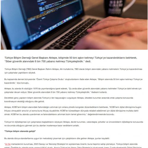 Siber Güvenlik Alanındaki 6 bin 700 Yabancı Kelimeyi Türkçeleştirdik – HÜRRİYET