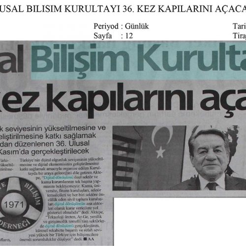 Ulusal Bilişim Kurultayı 36. Kez Kapılarını Açacak – İLK SES