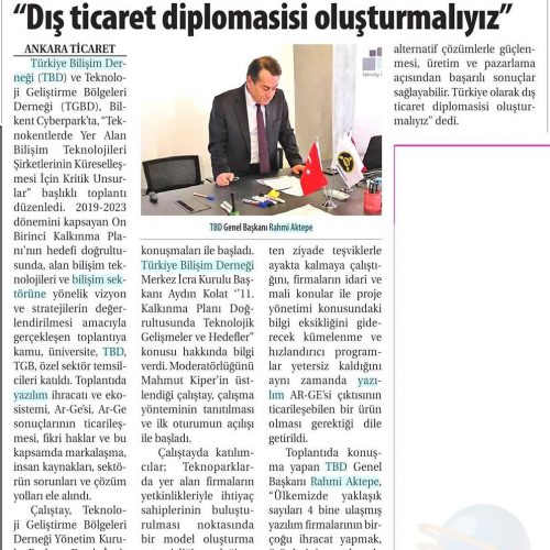 Dış Ticaret Diplomasisi Oluşturmalıyız – TİCARET GAZETESİ (İZMİR)