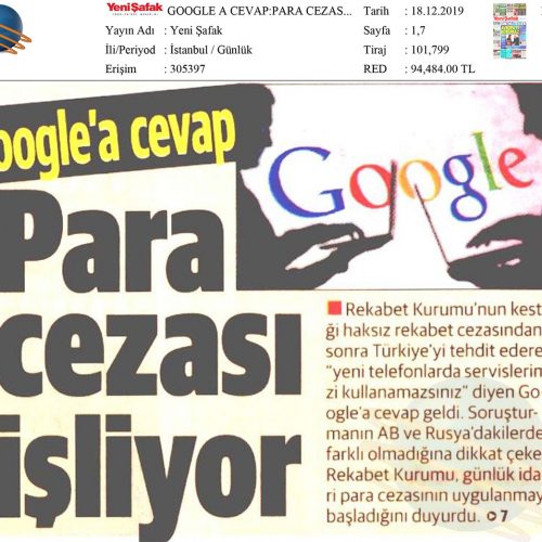 Google’a Cevap: Para Cezası İşliyor – YENİ ŞAFAK