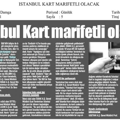 İstanbul Kart Marifetli Olacak – GAZETE DAMGA