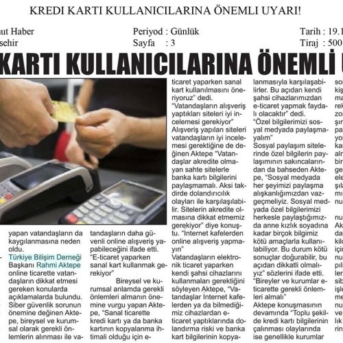 Kredi Kartı Kullanıcılarına Önemli Uyarı – UMUT HABER