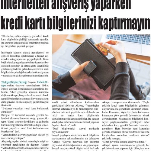 İnternetten Alışveriş Yaparken Kredi Kartı Bilgilerinizi Kaptırmayın – HUDUT