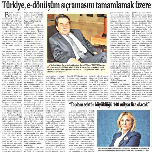 Türkiye, e-Dönüşüm Sıçramasını Tamamlamak Üzere – TİCARET GAZETESİ (İZMİR)