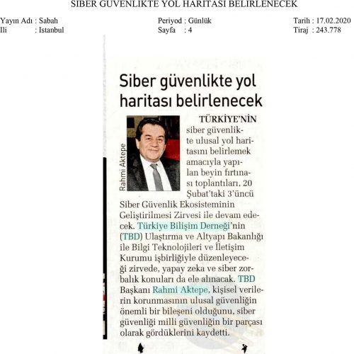 Siber Güvenlikte Yol Haritası Belirlenecek – SABAH