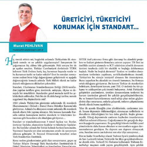 Üreticiyi, Tüketiciyi Korumak için Standart – ICT MEDIA