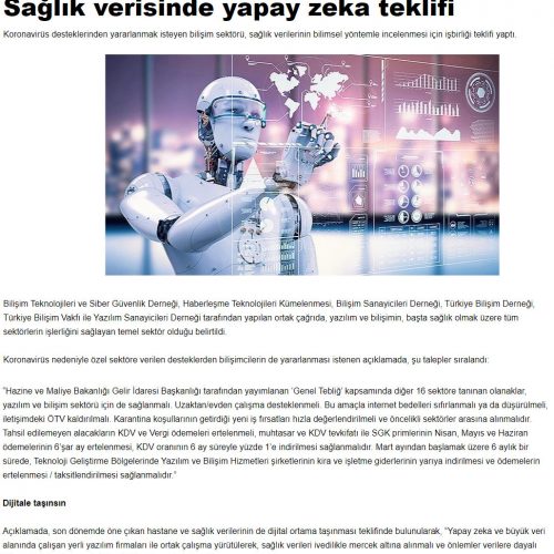 Sağlık Verisinde Yapay Zeka Teklifi – MİLLİYET